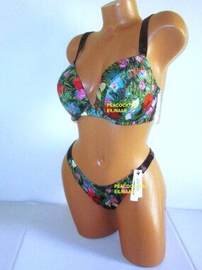 38D/L Victoria Secret Swim Shine Strap Push-up Top Bikini Set Brazilian bottom